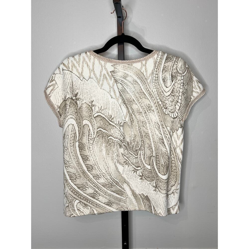 Chico's Womens Baroque Embellished Cardigan Sweater Short Sleeve Cream 0/S - Picture 4 of 9